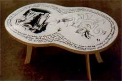 sculpture incorporating a custom made table by Sonja van Kerkhoff